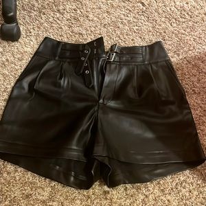 Faux leather shorts